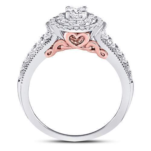 14kt Two-tone Gold Round Diamond Solitaire Bridal Wedding Engagement Ring 3/4 Cttw
