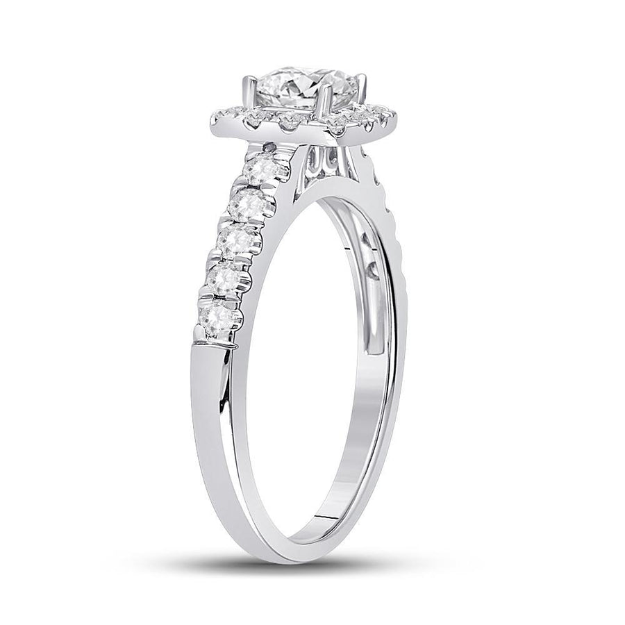 14kt White Gold Princess Diamond Halo Bridal Wedding Engagement Ring 1 Cttw