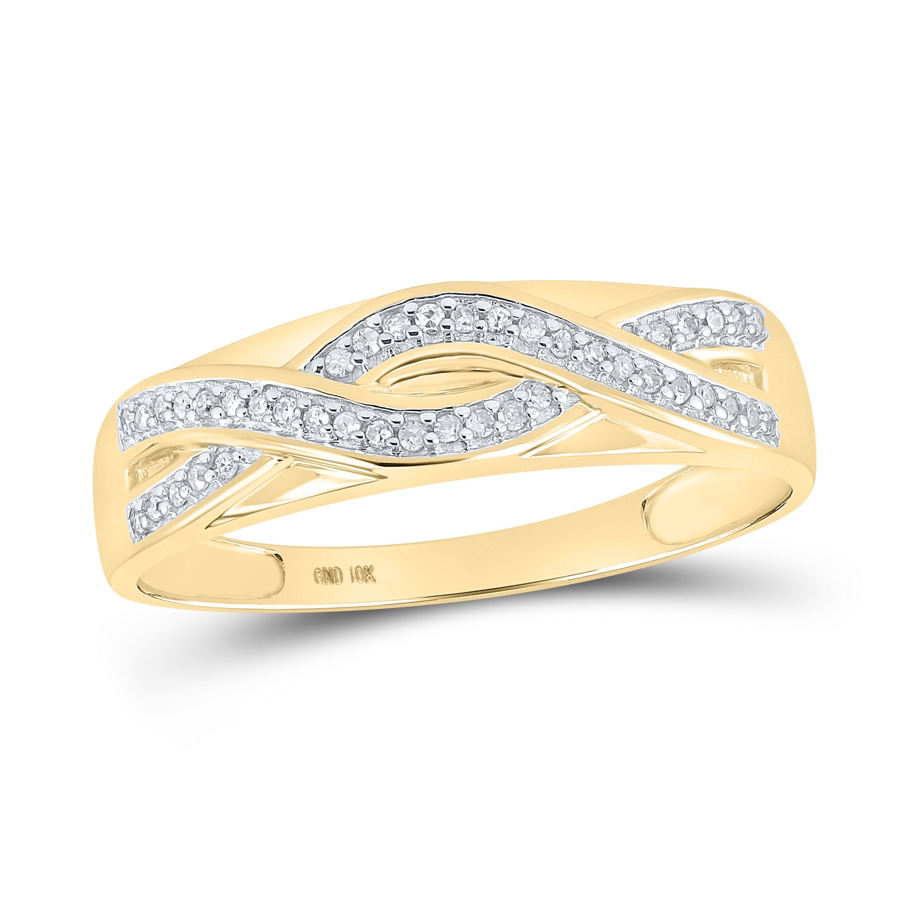 10kt Yellow Gold His Hers Round Diamond Cluster Matching Wedding Set 3/8 Cttw