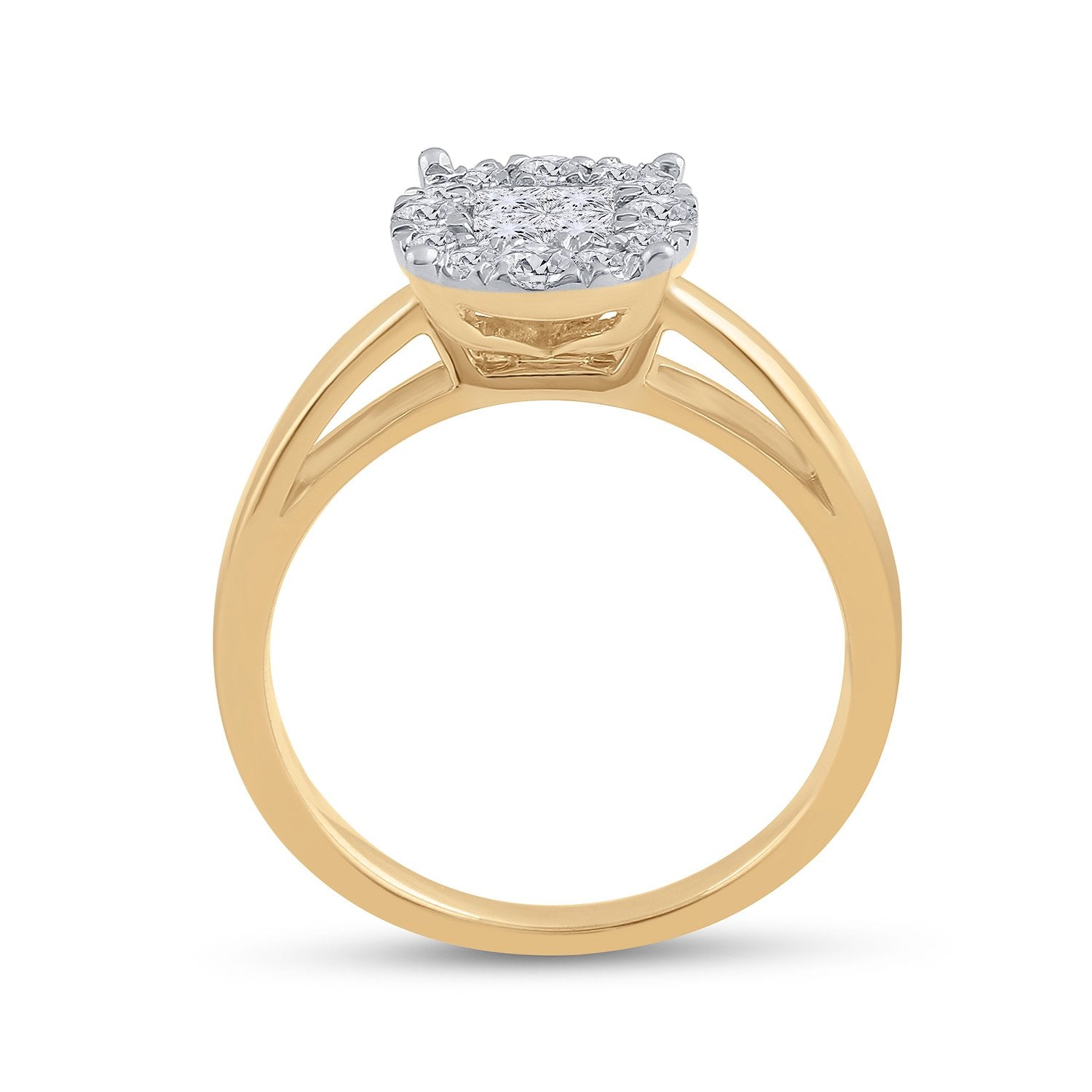 14kt Yellow Gold Princess Diamond Bridal Wedding Engagement Ring 1/2 Cttw