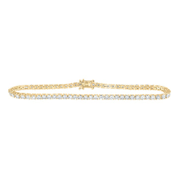 14kt Yellow Gold Womens Round Diamond Fashion Bracelet 4 Cttw