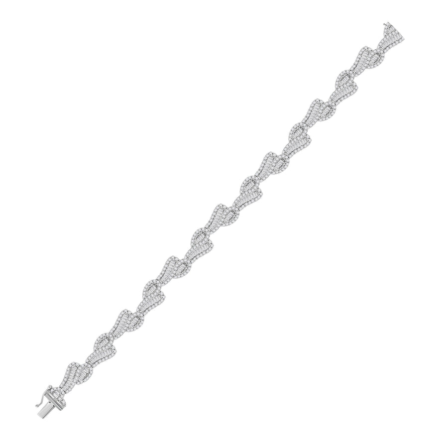 10kt White Gold Womens Baguette Diamond Tennis Bracelet 5 Cttw