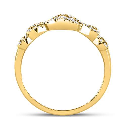 14kt Yellow Gold Womens Round Diamond 3-Stone Anniversary Band Ring 3/8 Cttw