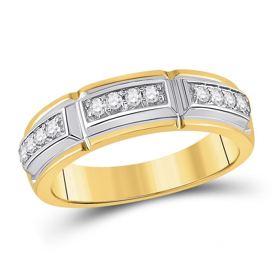 10kt Yellow Gold His Hers Round Diamond Halo Matching Wedding Set 3/4 Cttw