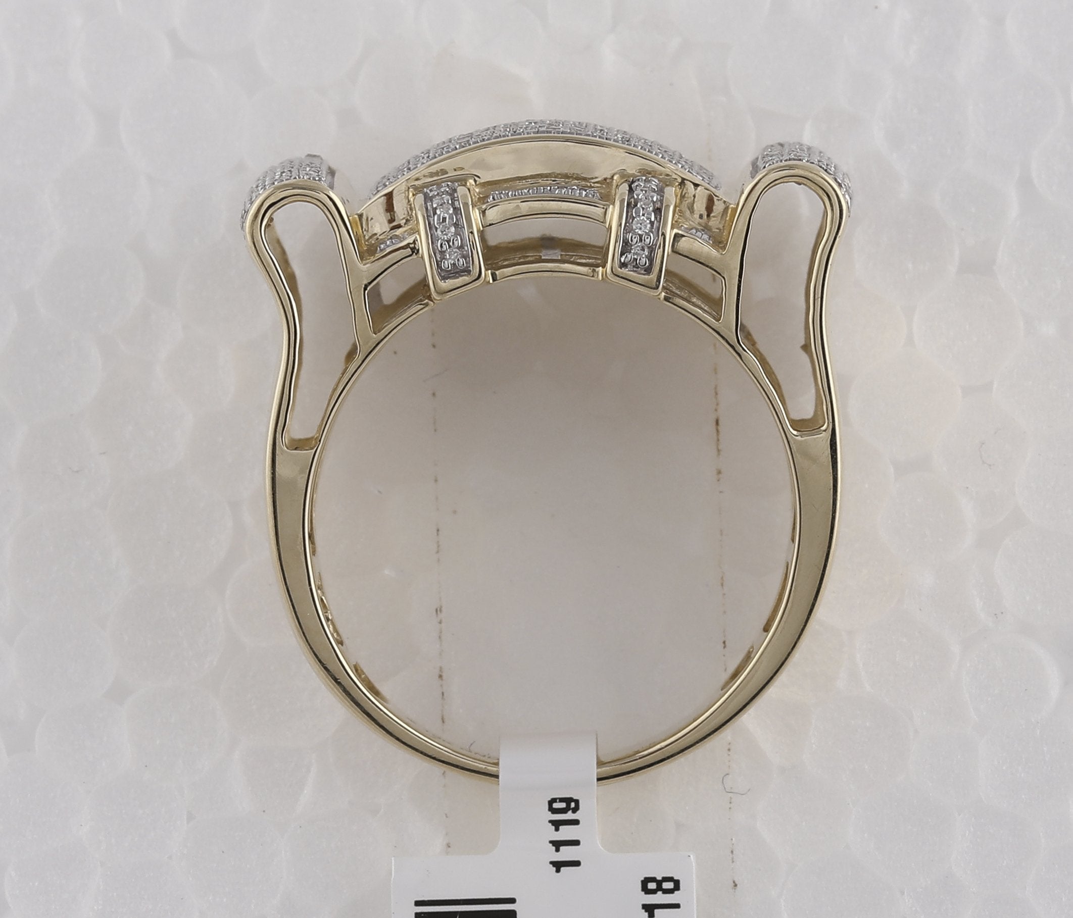 10kt Yellow Gold Mens Round Diamond Rectangle Cluster Ring 1/2 Cttw