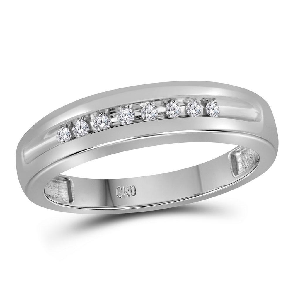 10kt White Gold His Hers Round Diamond Cluster Matching Wedding Set 5/8 Cttw