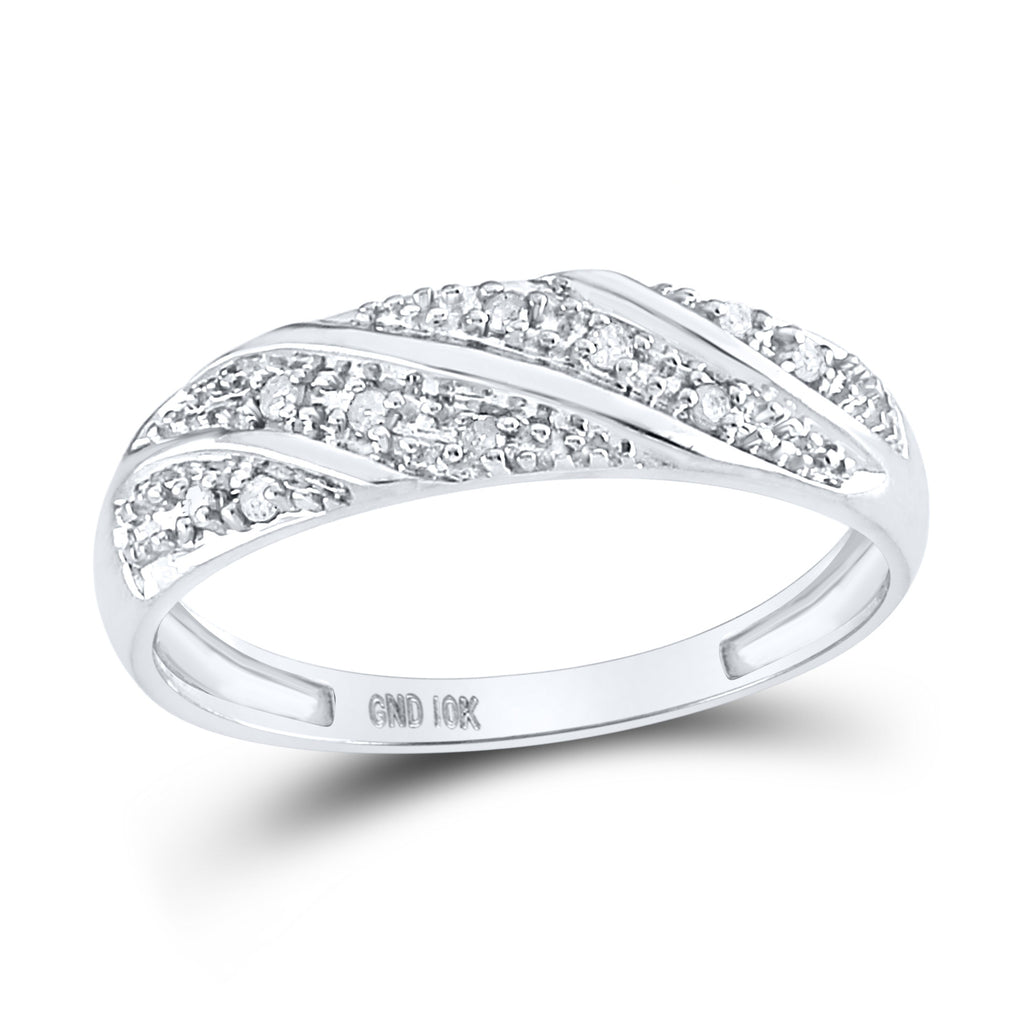 10kt White Gold His Hers Round Diamond Square Matching Wedding Set 1/3 Cttw
