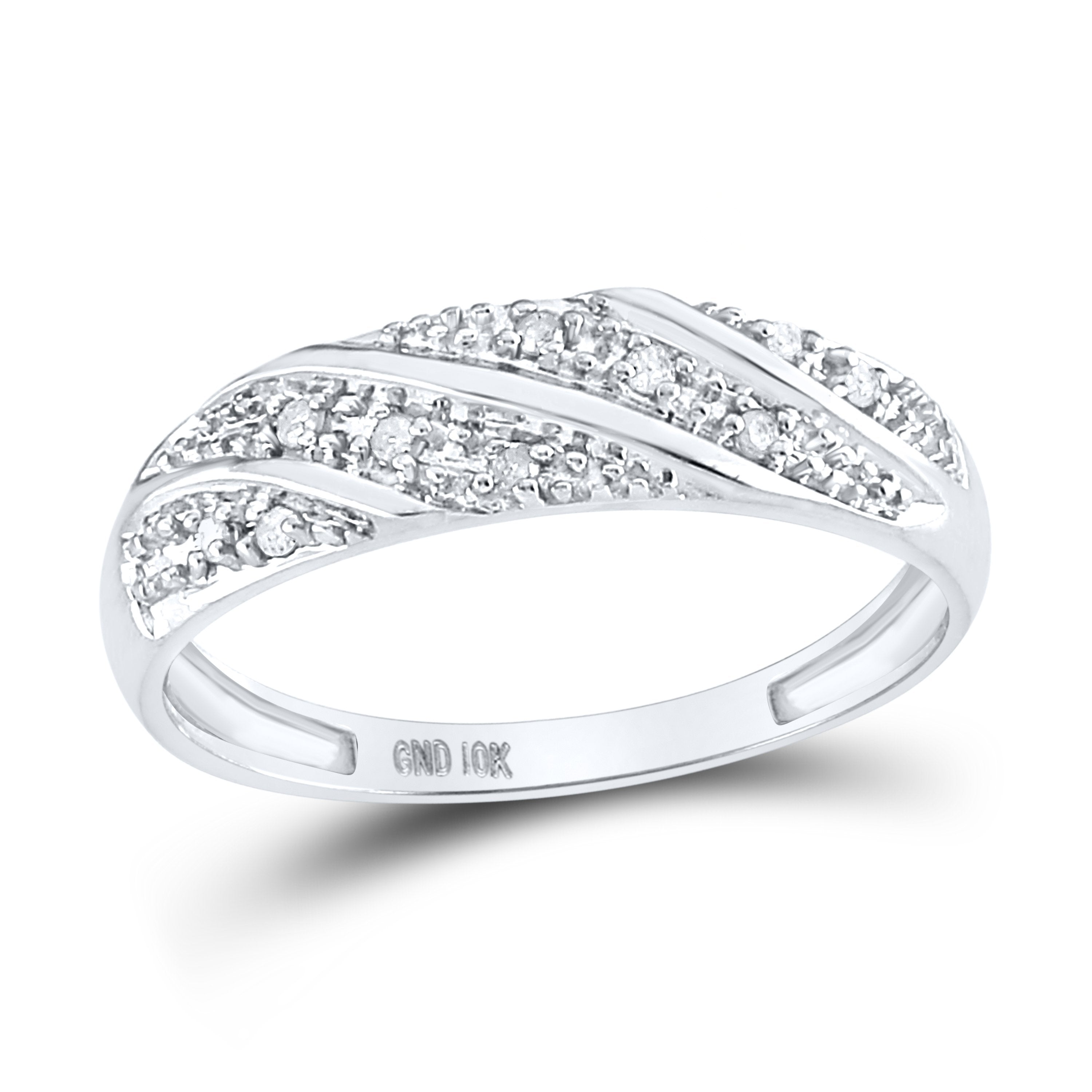 10kt White Gold His Hers Round Diamond Square Matching Wedding Set 1/3 Cttw