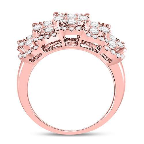 14kt Rose Gold Womens Round Diamond Vintage-inspired Fashion Ring 2 Cttw