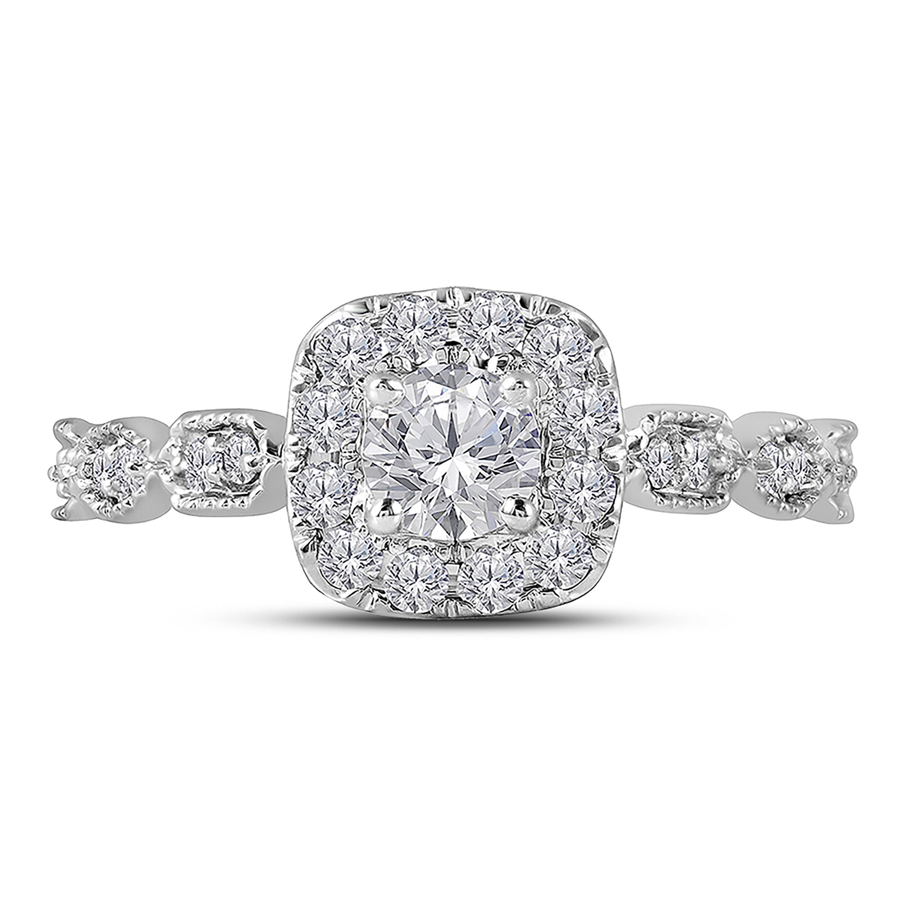 14kt Two-tone Gold Round Diamond Solitaire Bridal Wedding Engagement Ring 3/4 Cttw