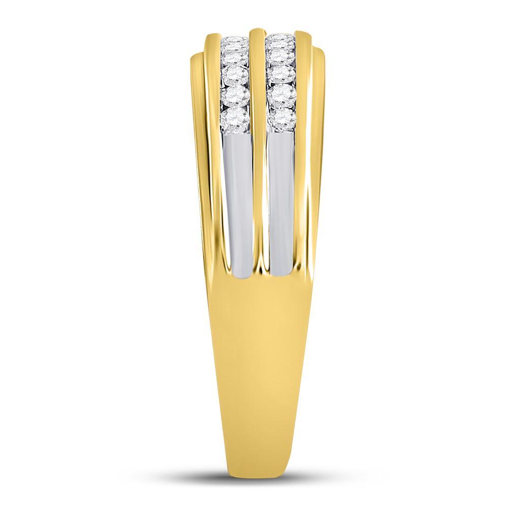 14kt Yellow Gold His Hers Princess Diamond Square Matching Wedding Set 1-1/2 Cttw