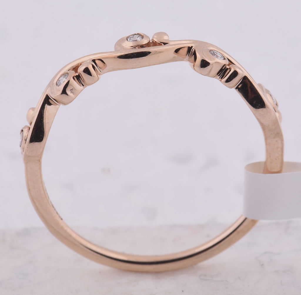 10kt Rose Gold Womens Round Diamond Band Ring 1/20 Cttw