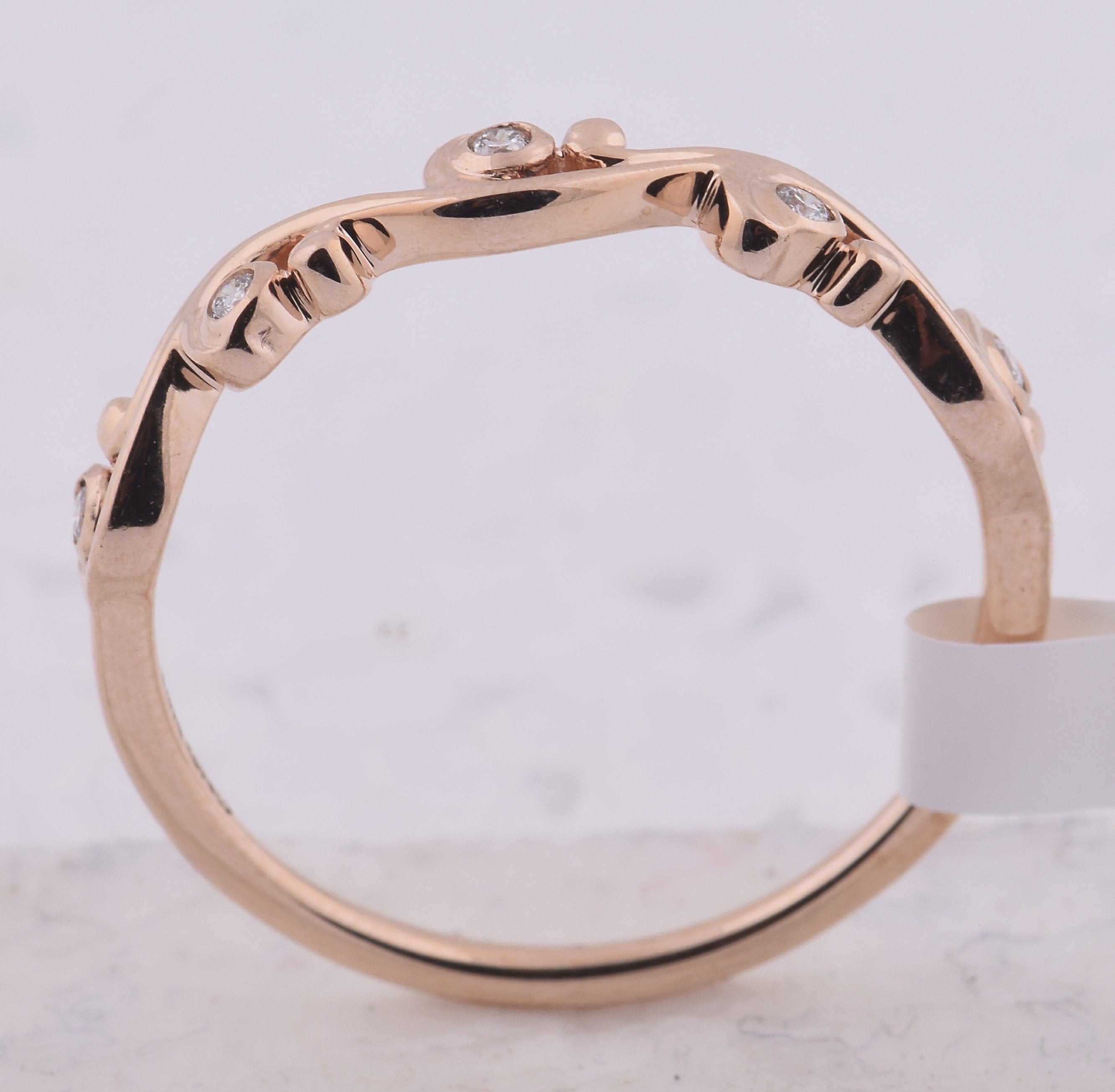 10kt Rose Gold Womens Round Diamond Band Ring 1/20 Cttw