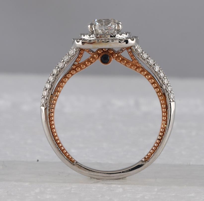 14kt Two-tone Gold Round Diamond Bridal Wedding Ring Band Set 1-7/8 Cttw