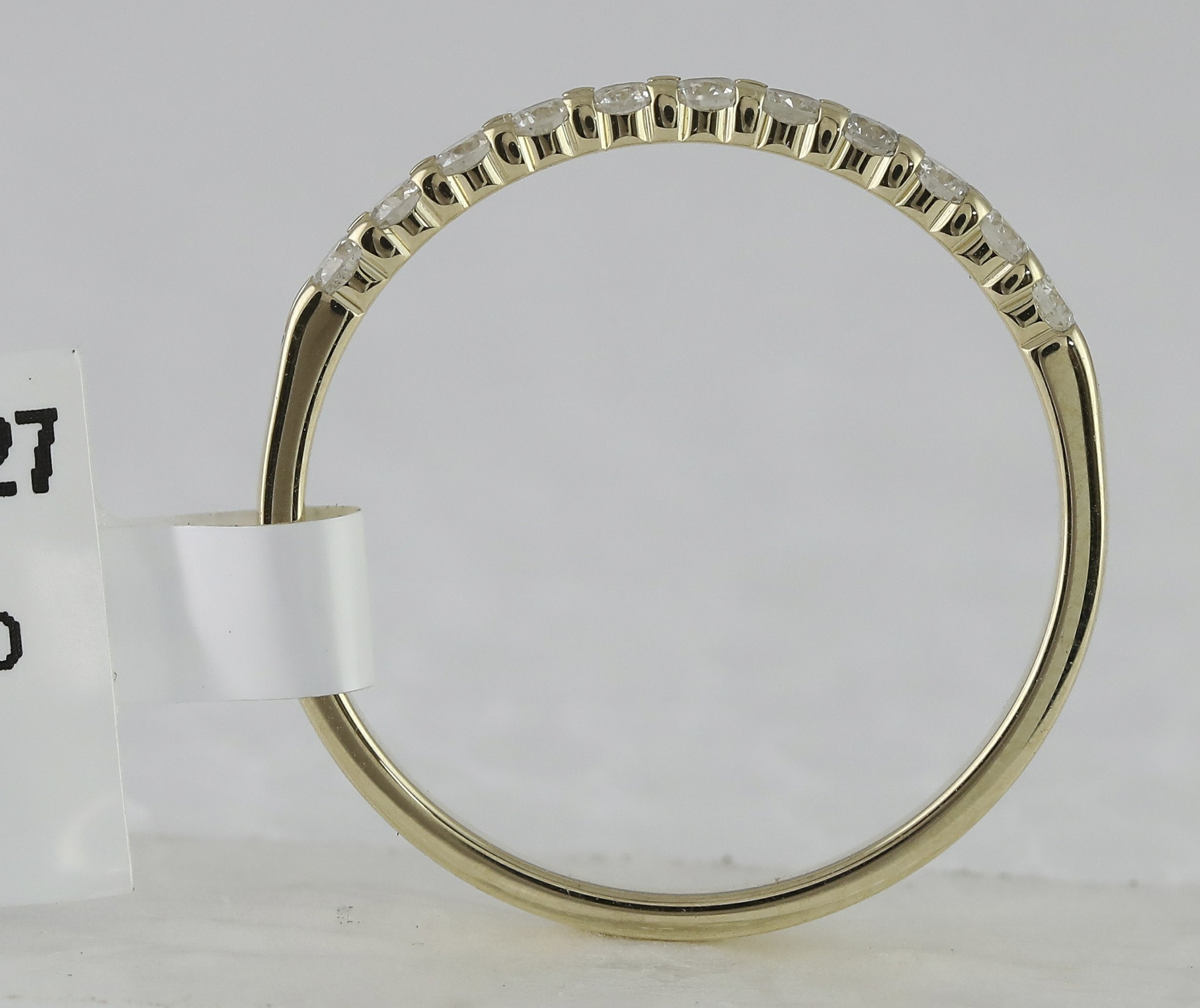 14kt Yellow Gold Womens Round Diamond Wedding Single Row Band 1/4 Cttw