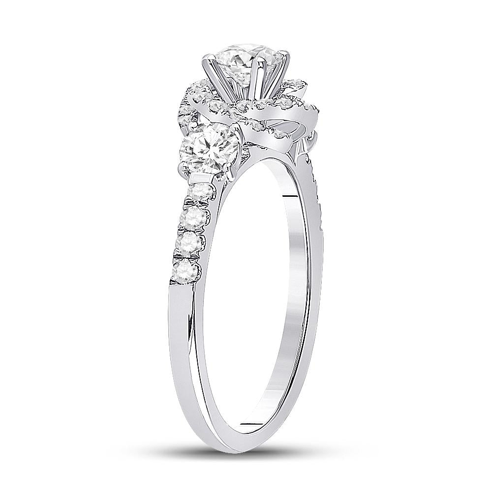 14kt White Gold Round Diamond Solitaire Bridal Wedding Engagement Ring 1 Cttw