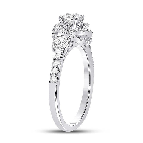 14kt White Gold Round Diamond Solitaire Bridal Wedding Engagement Ring 1 Cttw