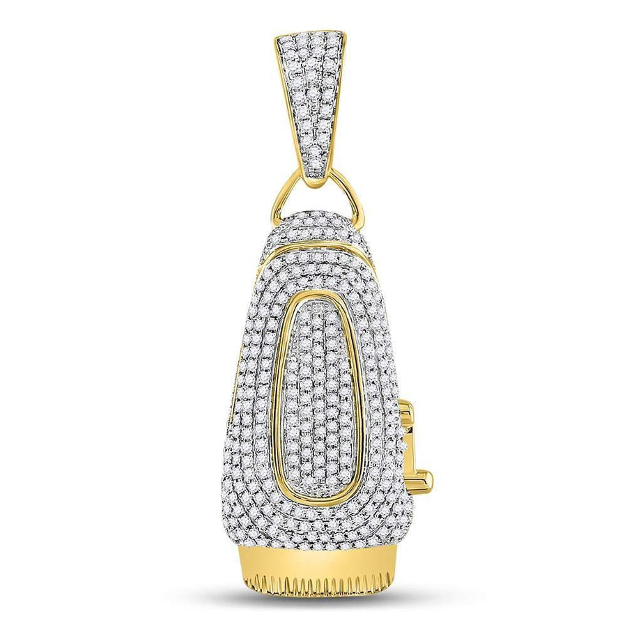 10kt Yellow Gold Mens Round Diamond Barber Clipper Trimmer Charm Pendant 1 Cttw