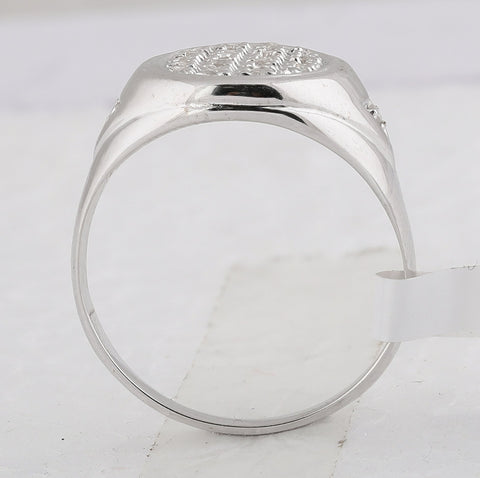 14kt White Gold Mens Round Diamond Oval Cluster Ring 1/4 Cttw