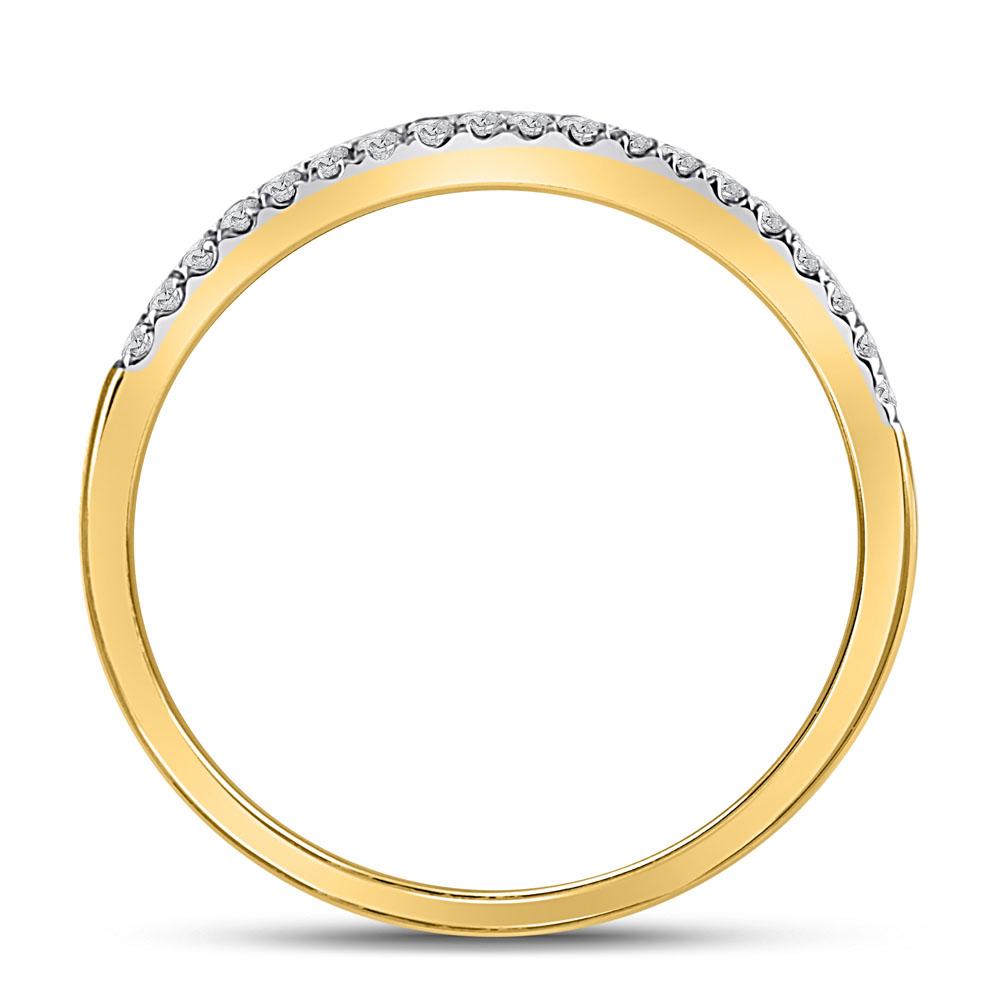 14kt Yellow Gold Round Diamond Bridal Wedding Ring Band Set 1/2 Cttw