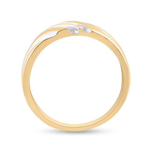 14kt Yellow Gold Mens Round Diamond Wedding Band Ring 1/8 Cttw