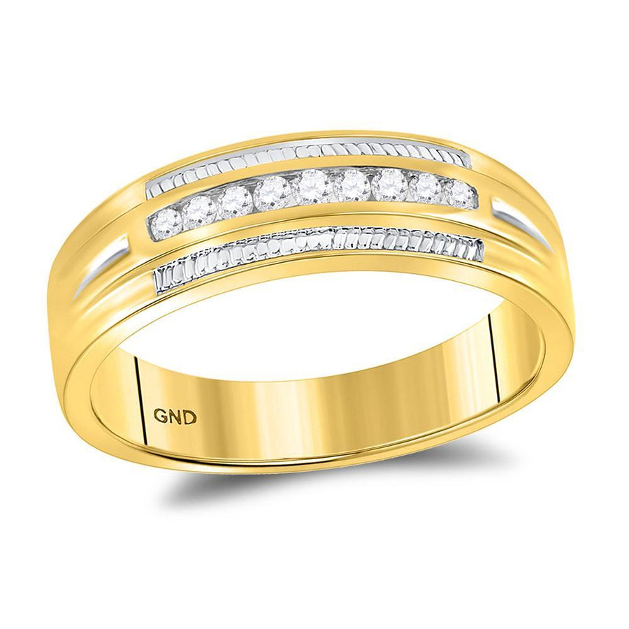 10kt Yellow Gold His Hers Round Diamond Halo Matching Wedding Set 5/8 Cttw
