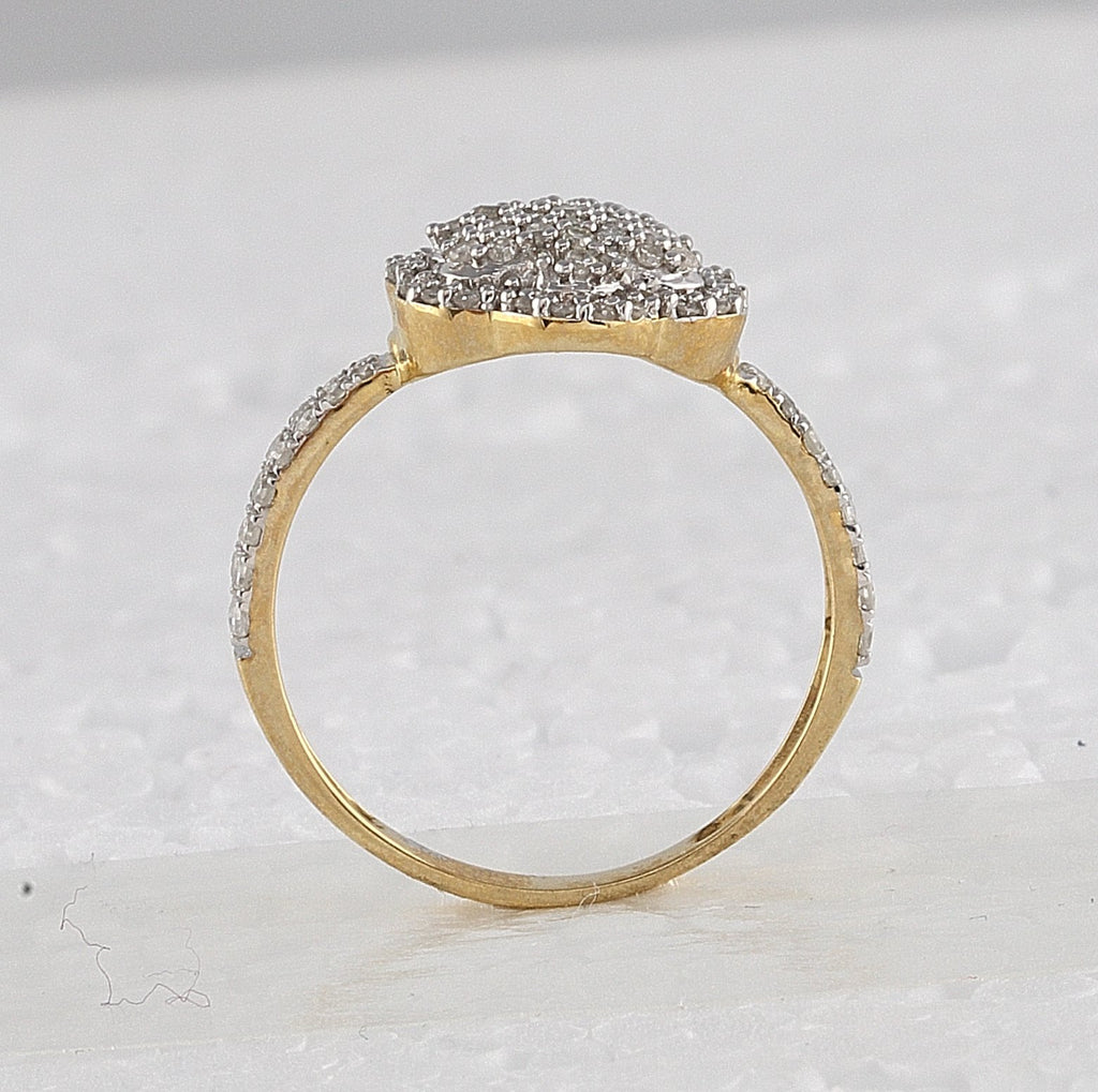 10kt Yellow Gold Womens Round Diamond Fashion Ring 1/2 Cttw