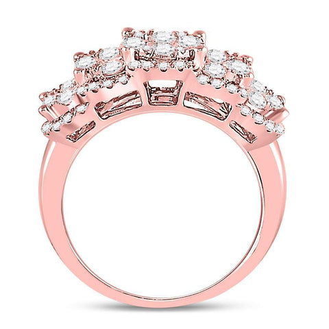 14kt Rose Gold Womens Round Diamond Vintage-inspired Fashion Ring 2 Cttw