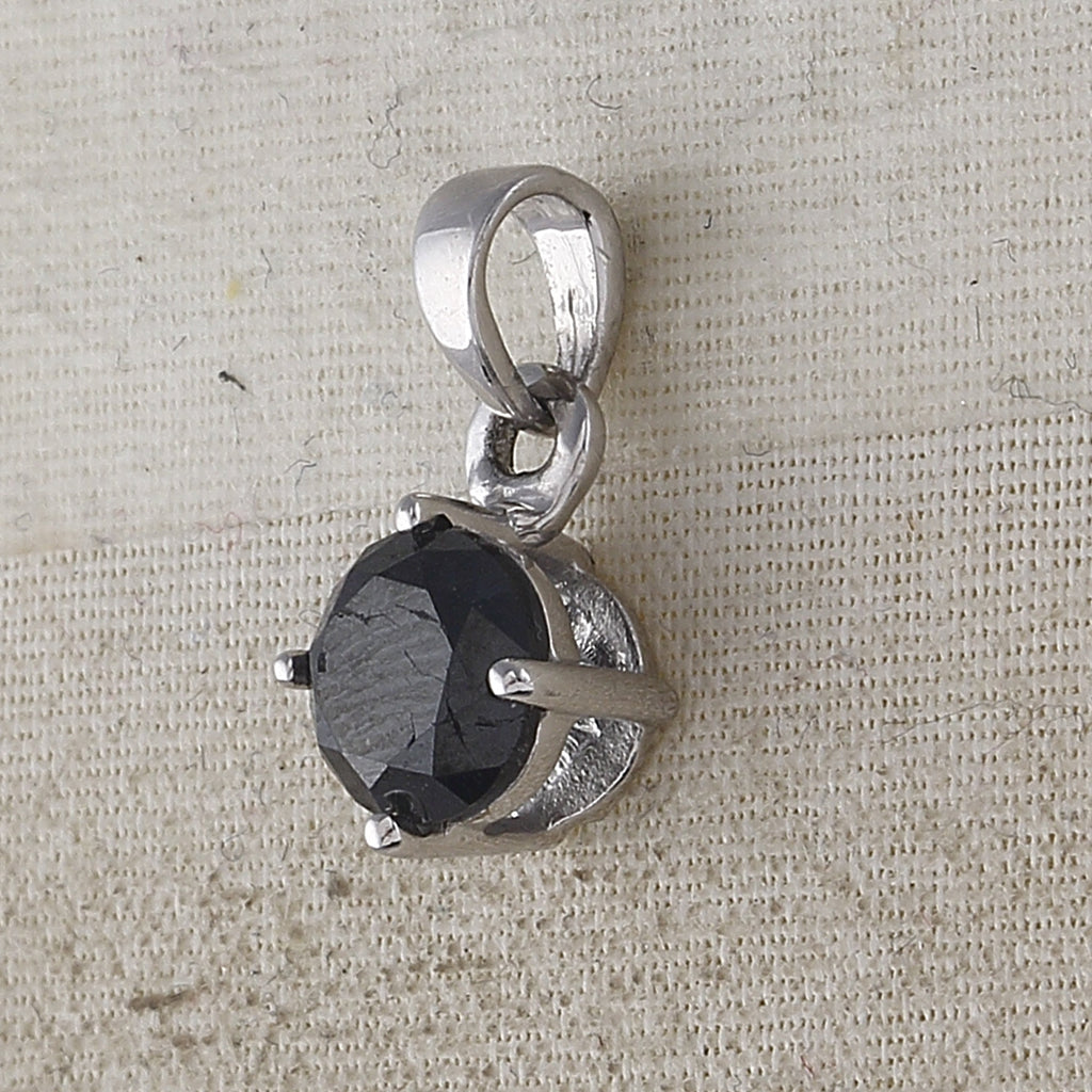 10kt White Gold Womens Round Black Color Enhanced Diamond Solitaire Pendant 1 Cttw