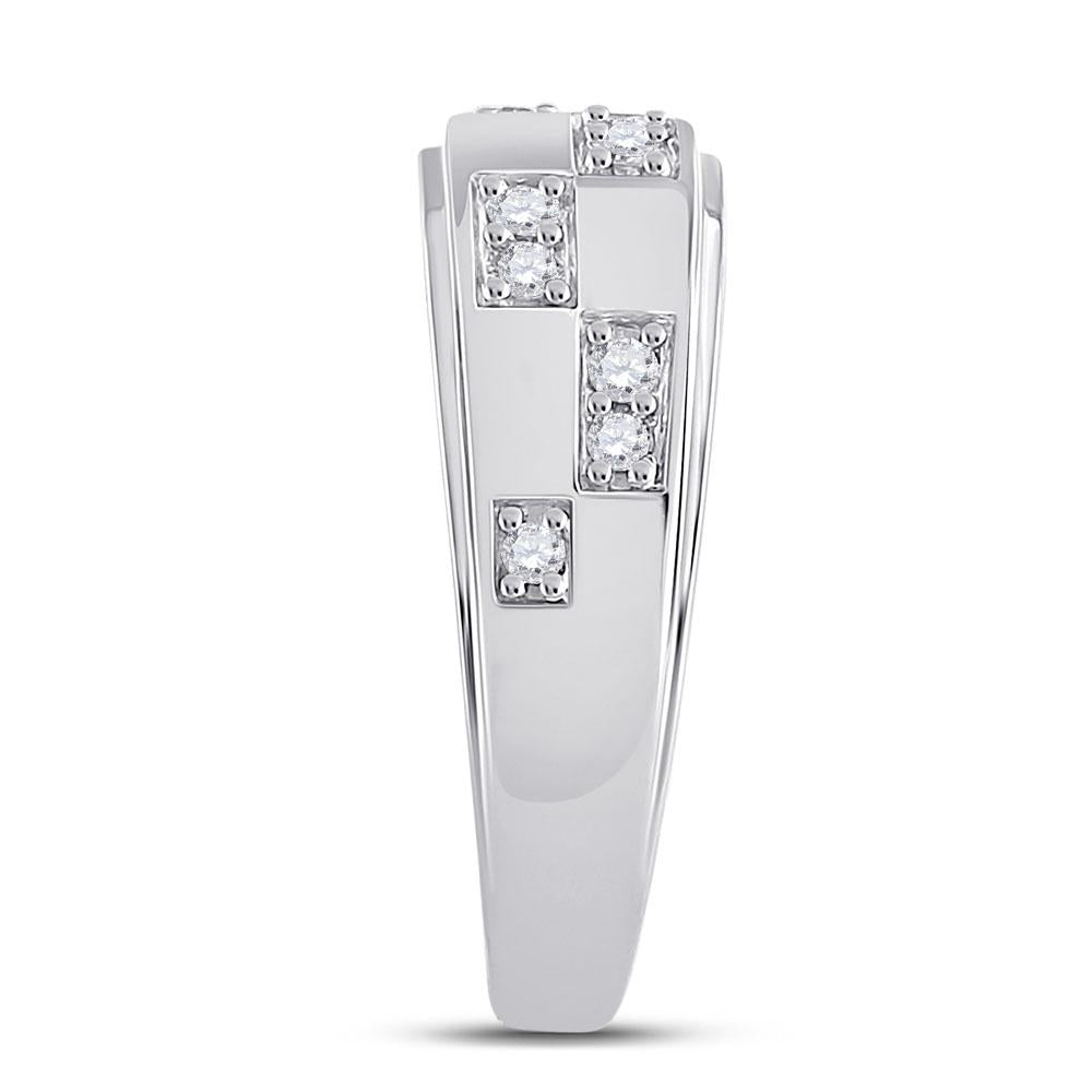 14kt White Gold His Hers Round Diamond Cluster Matching Wedding Set 1 Cttw