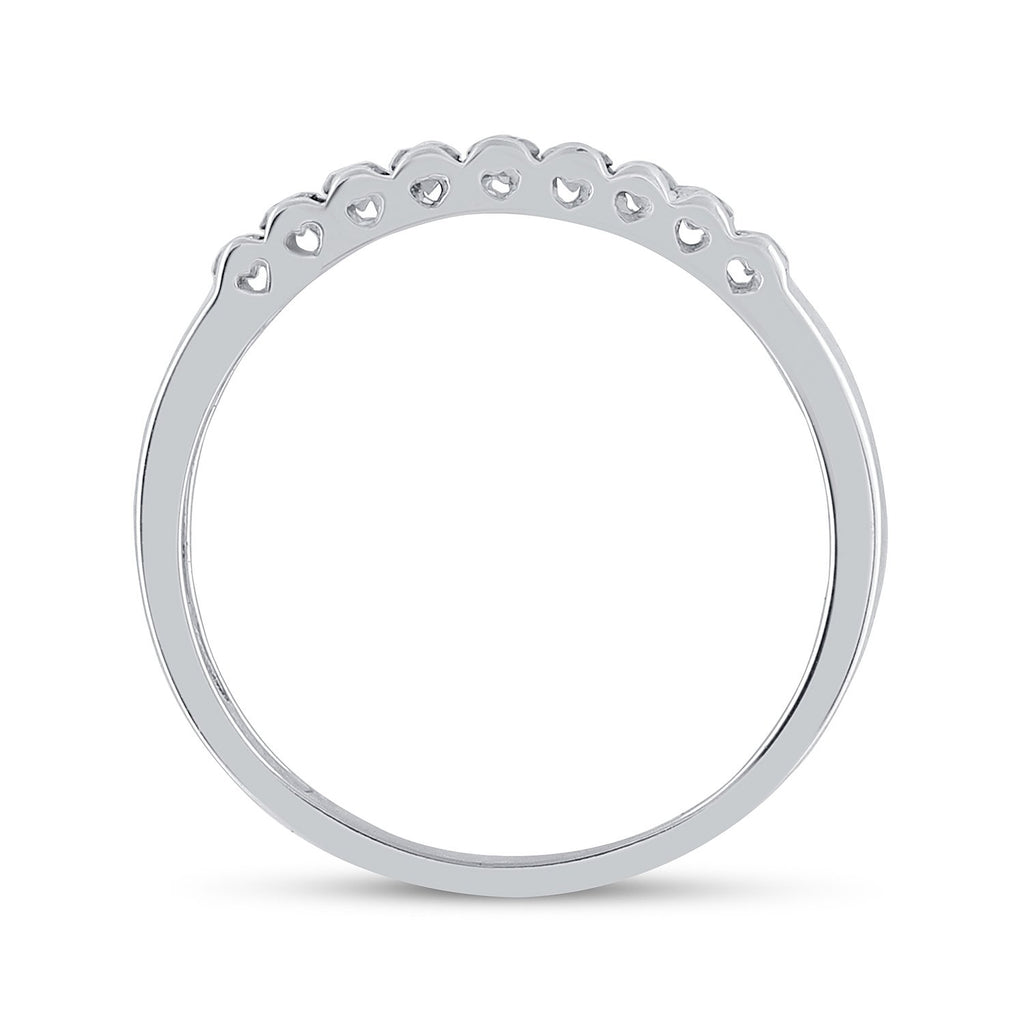 10kt White Gold Womens Princess Blue Color Enhanced Diamond Ribbed Band Ring 1/4 Cttw