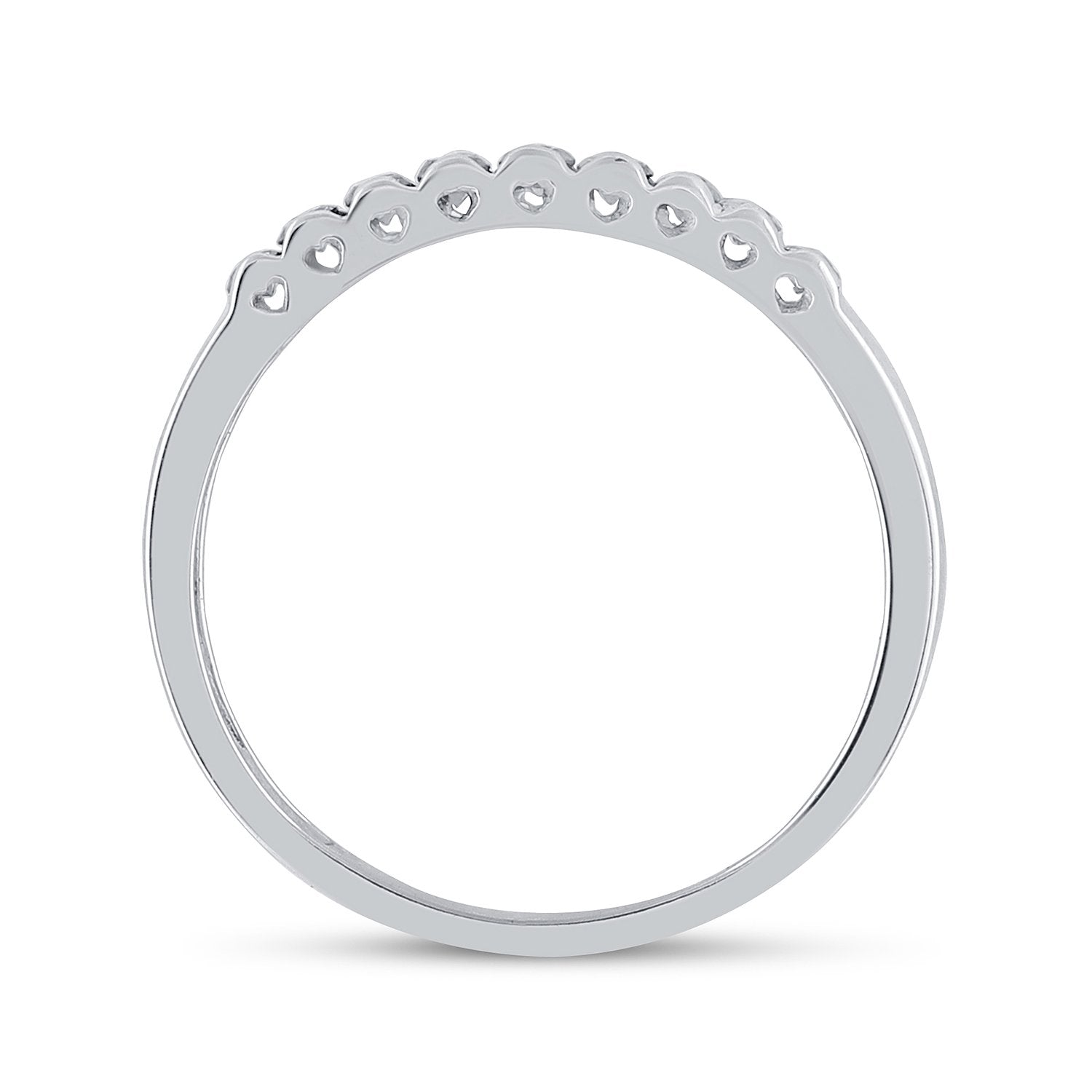 10kt White Gold Womens Princess Blue Color Enhanced Diamond Ribbed Band Ring 1/4 Cttw