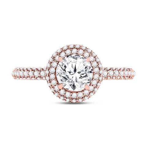 14kt Rose Gold Round Diamond Solitaire Bridal Wedding Engagement Ring 1-5/8 Cttw