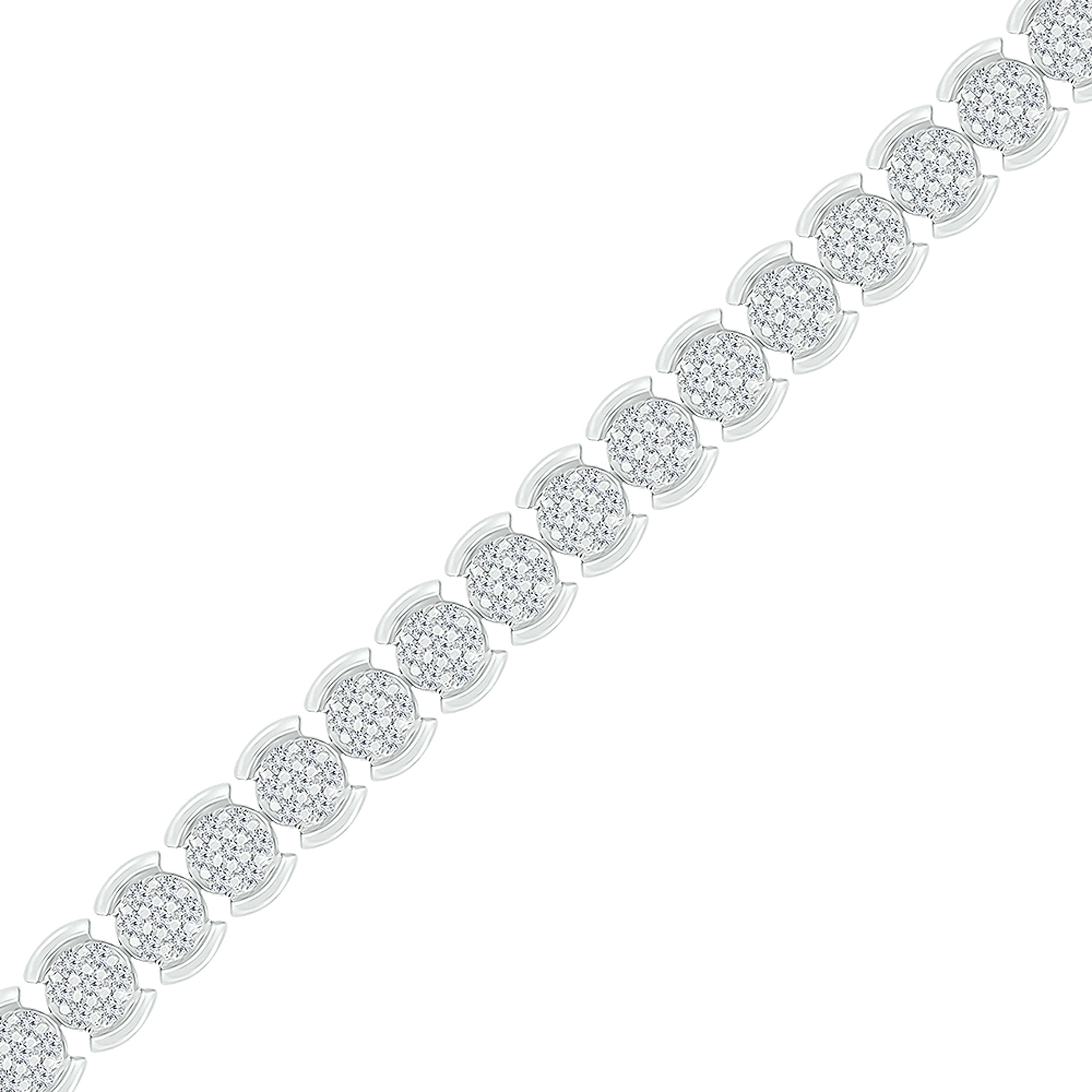 10kt White Gold Womens Round Diamond Fashion Bracelet 2 Cttw