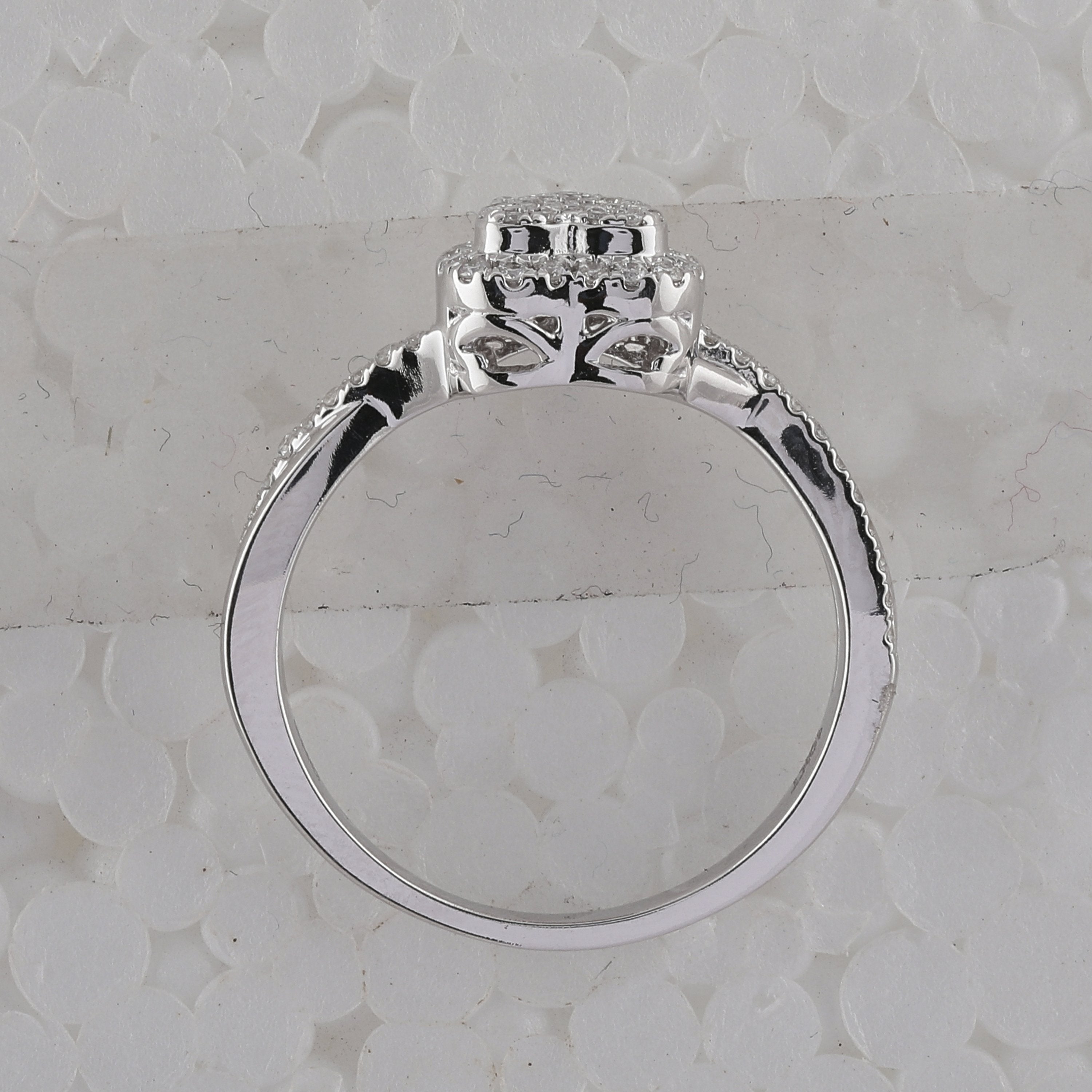 10kt White Gold Womens Round Diamond Heart Ring 1/4 Cttw