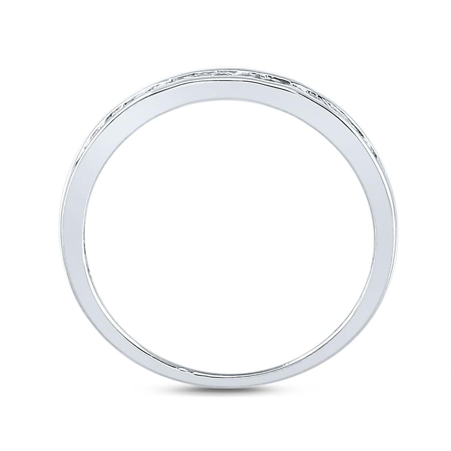 10kt White Gold Round Diamond Cluster Bridal Wedding Ring Band Set 1/2 Cttw