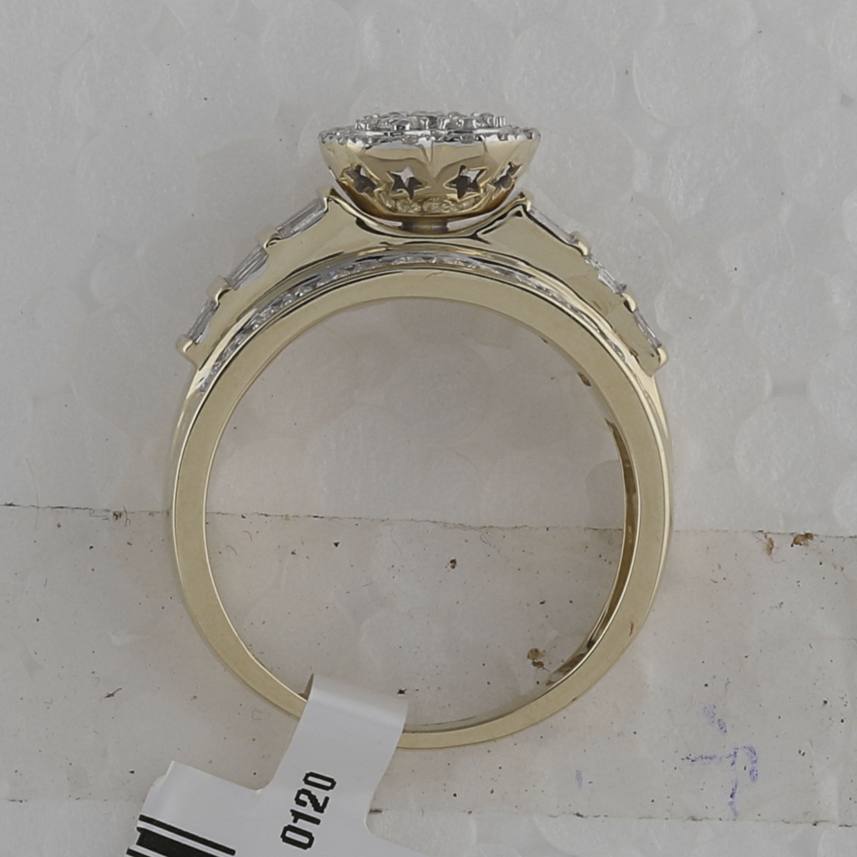 10kt Yellow Gold Round Diamond Heart Bridal Wedding Engagement Ring 1 Cttw