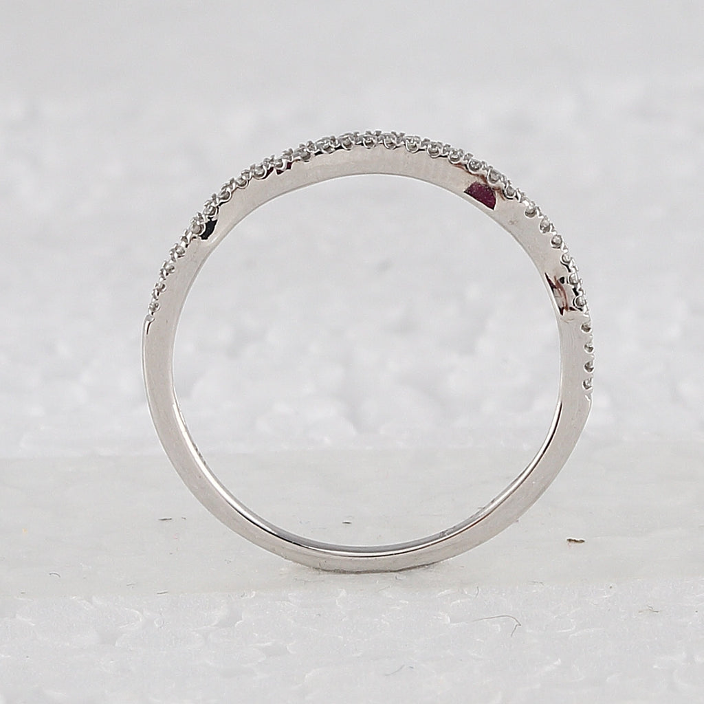 14kt White Gold Round Diamond Twist Bridal Wedding Ring Band Set 5/8 Cttw