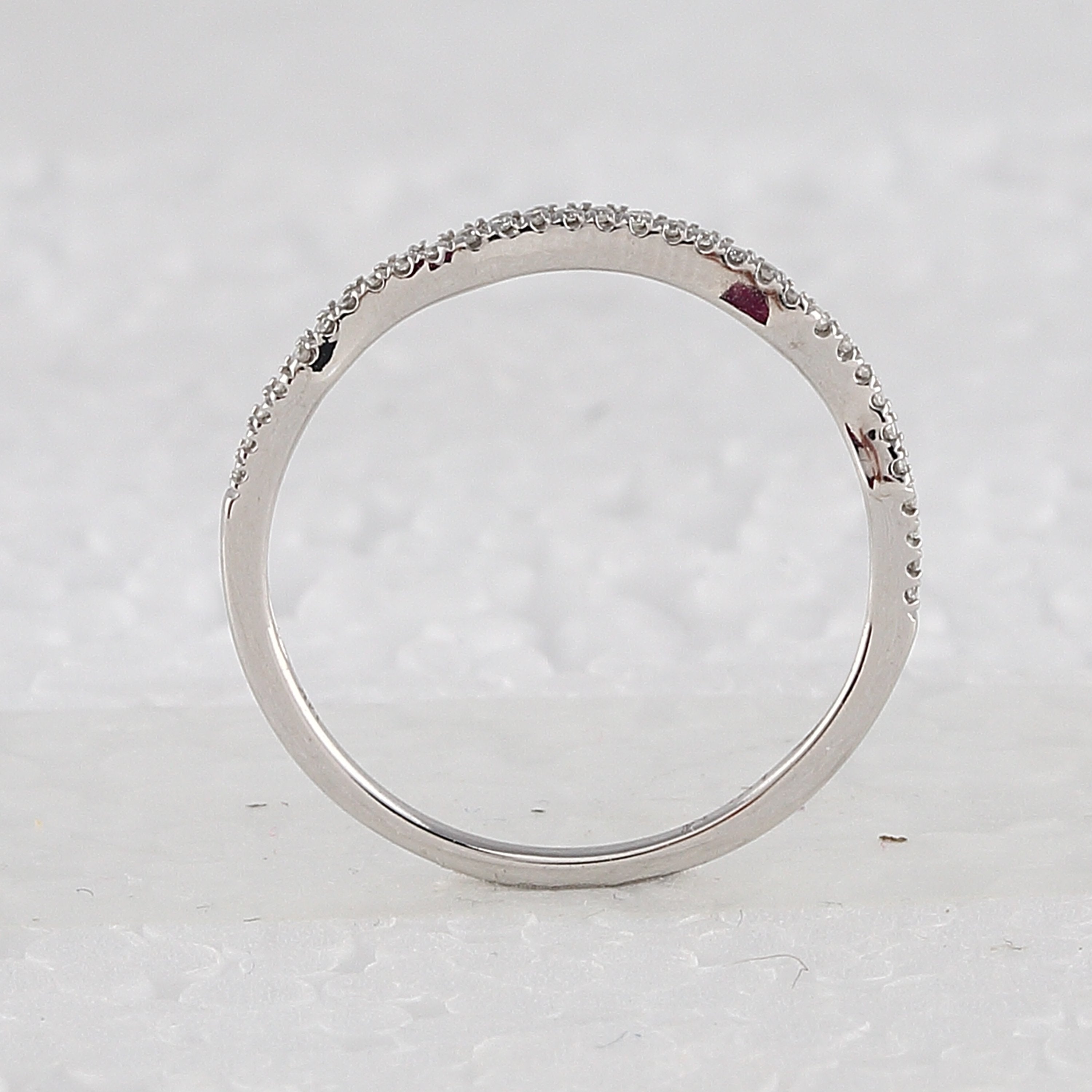 14kt White Gold Round Diamond Twist Bridal Wedding Ring Band Set 5/8 Cttw