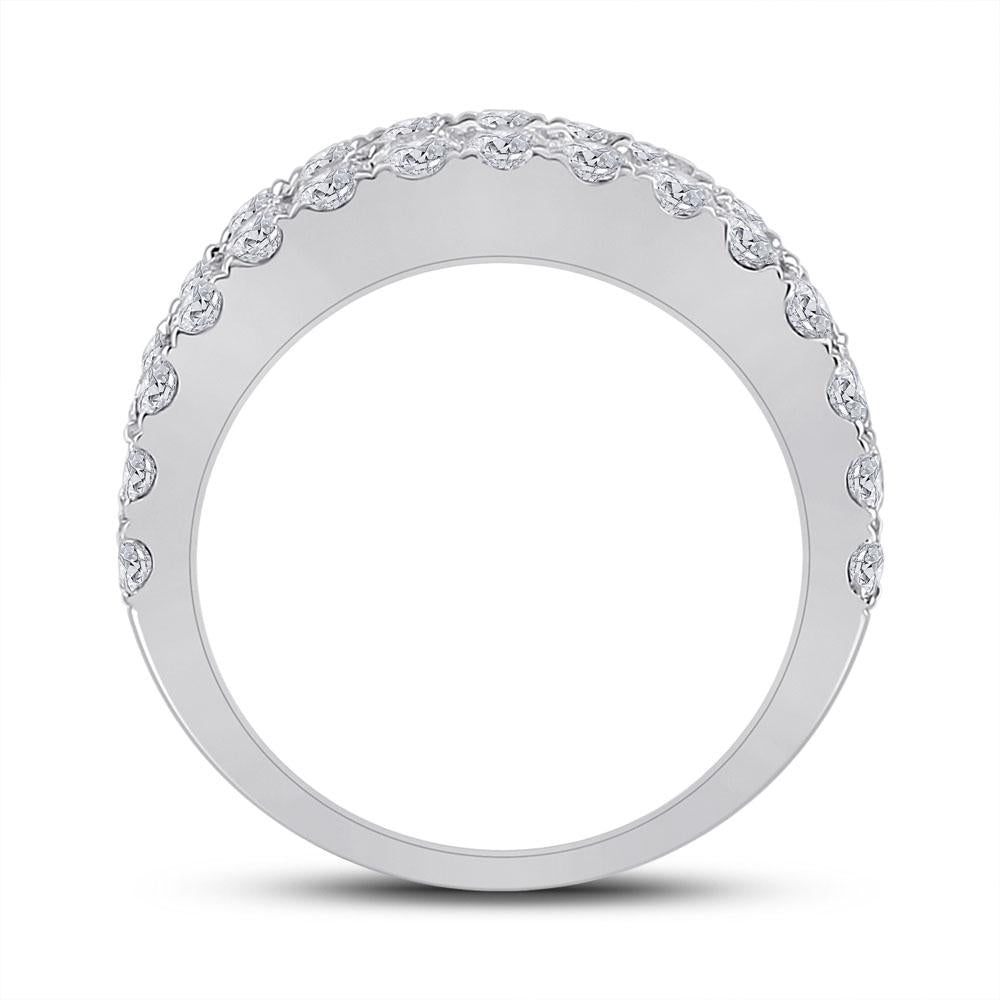 14kt White Gold Womens Baguette Diamond Anniversary Ring 3 Cttw