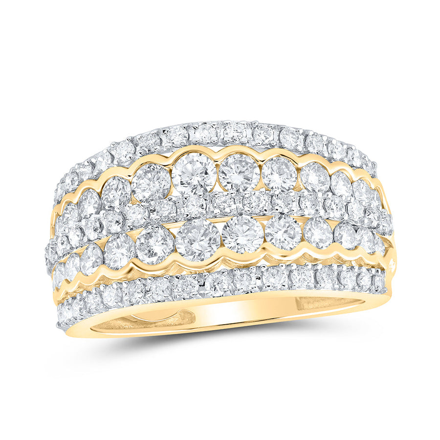 10kt Yellow Gold Womens Round Diamond Band Ring 1-5/8 Cttw
