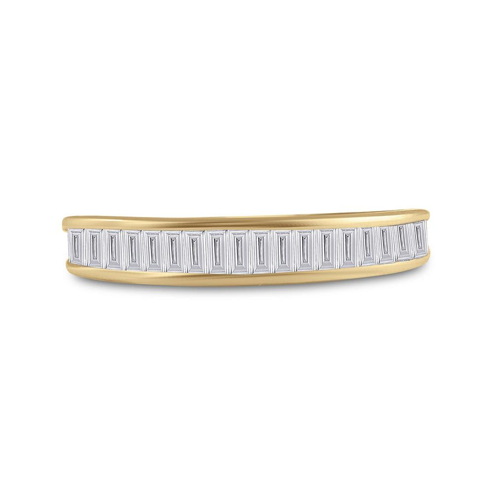 10kt Yellow Gold Womens Baguette Diamond Wedding Band 1/2 Cttw