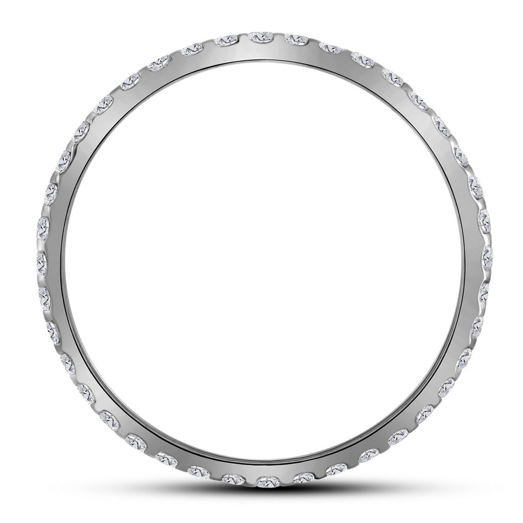 10kt White Gold Womens Round Diamond Hoop Earrings 1/2 Cttw