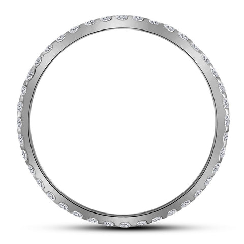 10kt White Gold Womens Round Diamond Hoop Earrings 1/2 Cttw