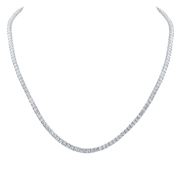 10kt White Gold Mens Round Diamond Single Row Link Chain Necklace 1-1/4 Cttw