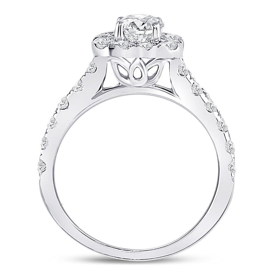 14kt White Gold Round Diamond Solitaire Bridal Wedding Engagement Ring 1-1/2 Cttw