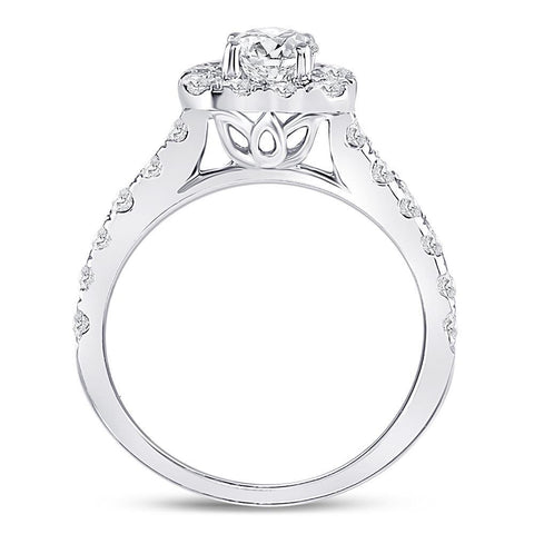 14kt White Gold Round Diamond Solitaire Bridal Wedding Engagement Ring 1-1/2 Cttw