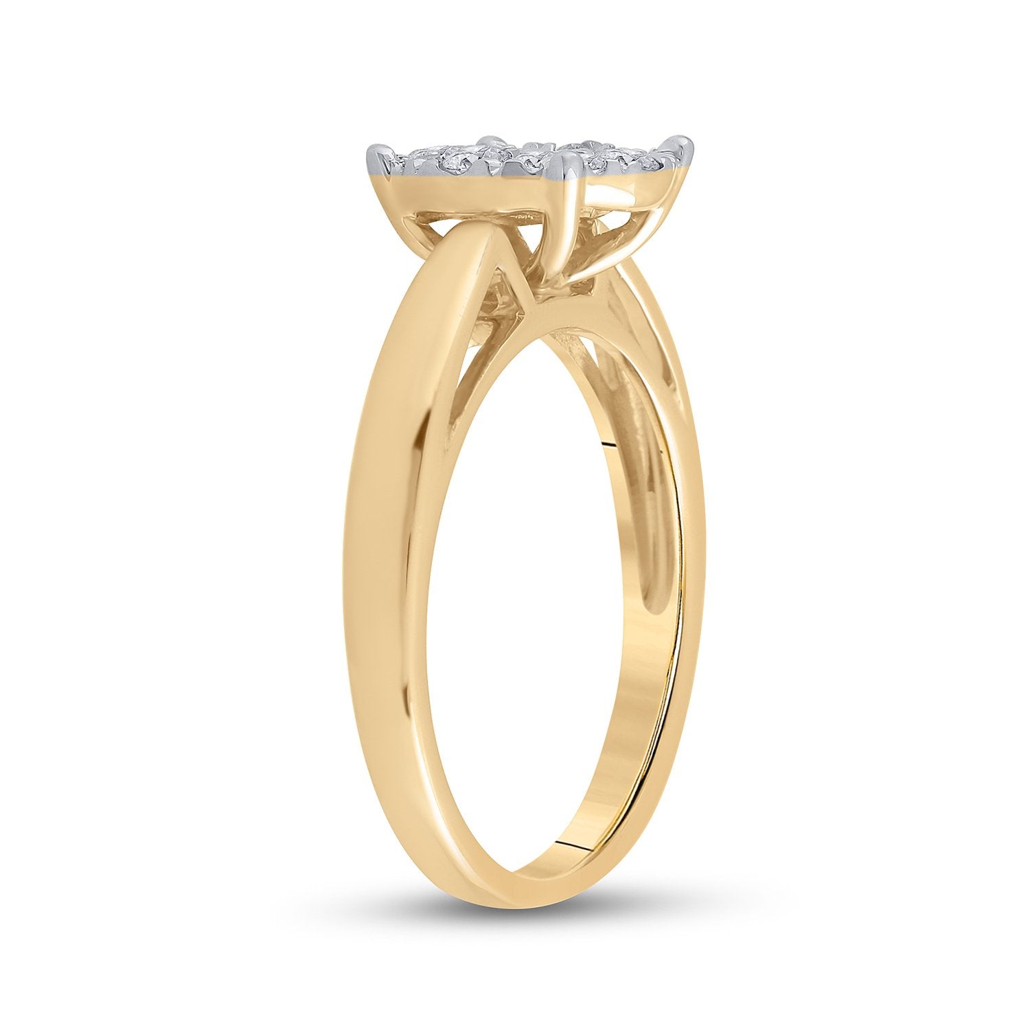 14kt Yellow Gold Princess Diamond Bridal Wedding Engagement Ring 1/2 Cttw