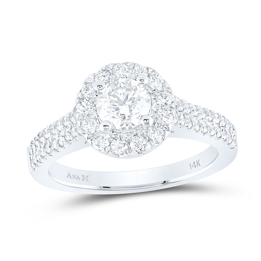 14kt White Gold Round Diamond Solitaire Bridal Wedding Engagement Ring 1-1/3 Cttw