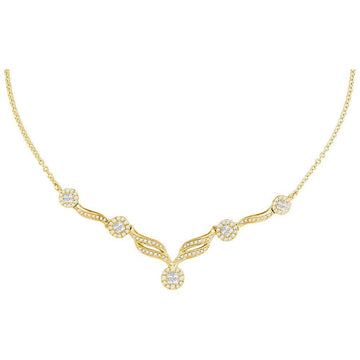14kt Yellow Gold Womens Princess Diamond Cluster Luxury 18
